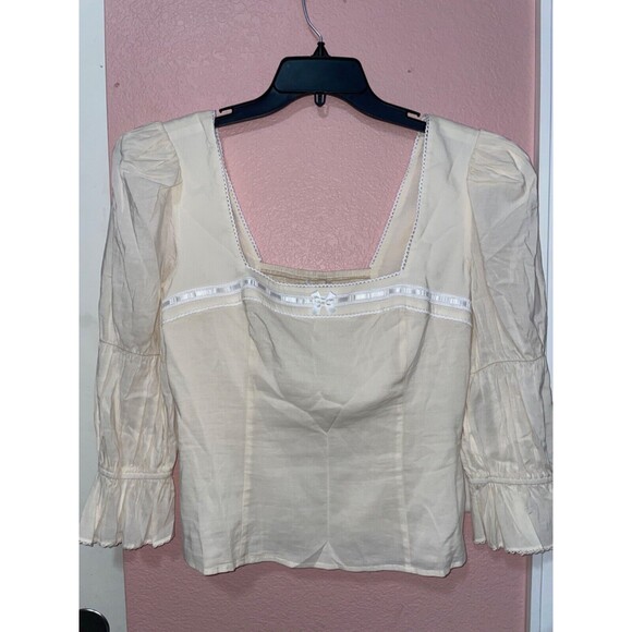 Reformation Amalie Tiered Sleeve Square Neck Top size 8 NWT - Picture 3 of 10